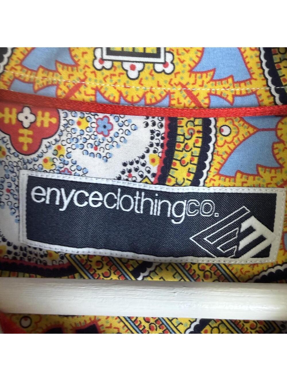 ENYCE Clothing Co Mens 3XL Unique LS Shirt Boho Retro Flashy Geometric Button - Picture 2 of 7